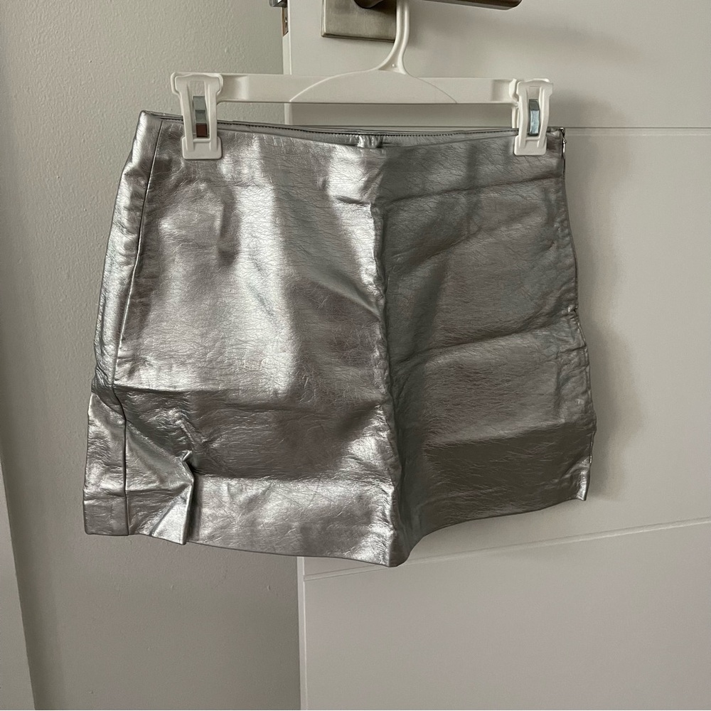 zara metallic mini skirt